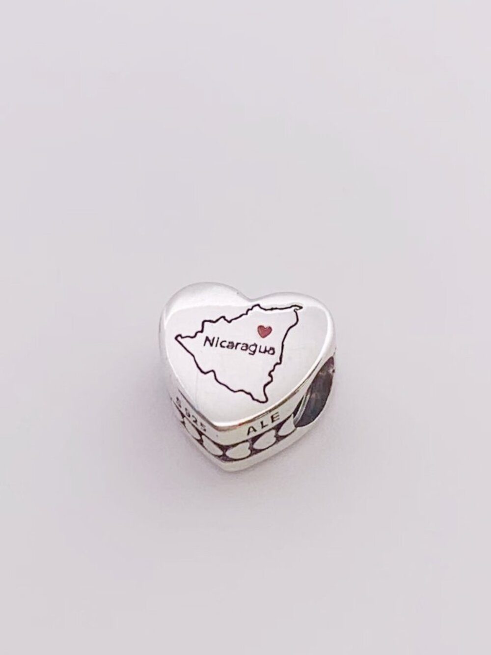 Pandora Nicaragua  Map I love Nicaragua  Heart Charm